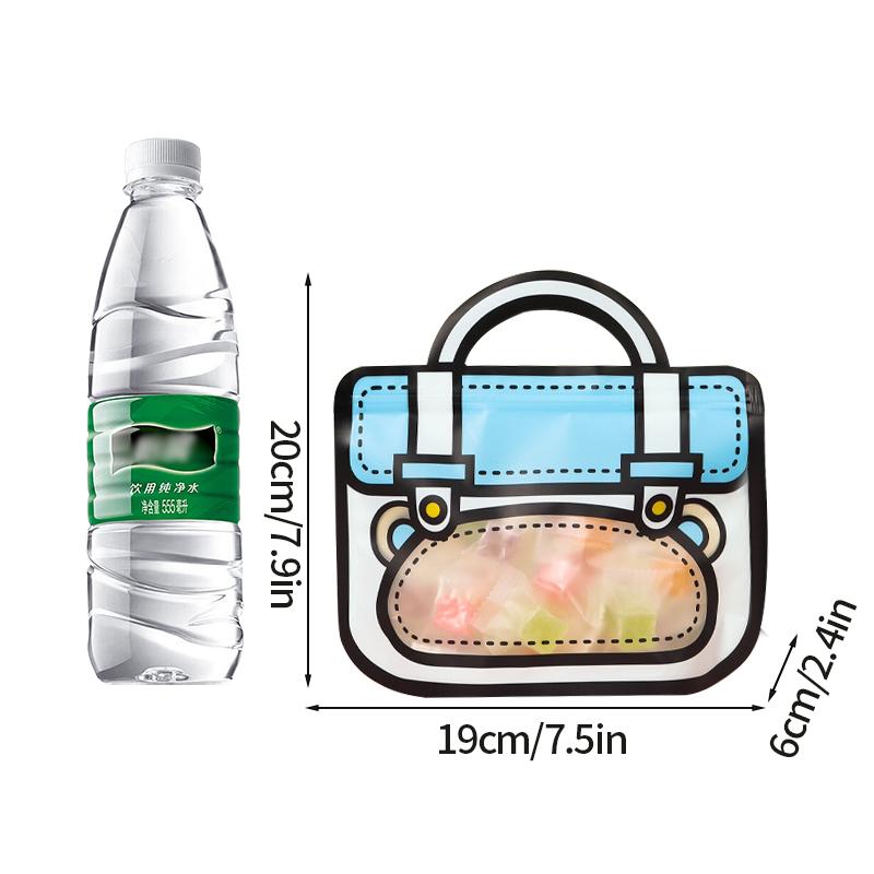 12/1PCS  Creative Gifts Packaging Bags Cartoon School Bag Shape Candy Zip Lock Biscuit Packaging Bag Stand Up Snack Gift Bag