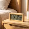 Digital Alarm Clock Easy to Read Wooden Compact for Nightstand