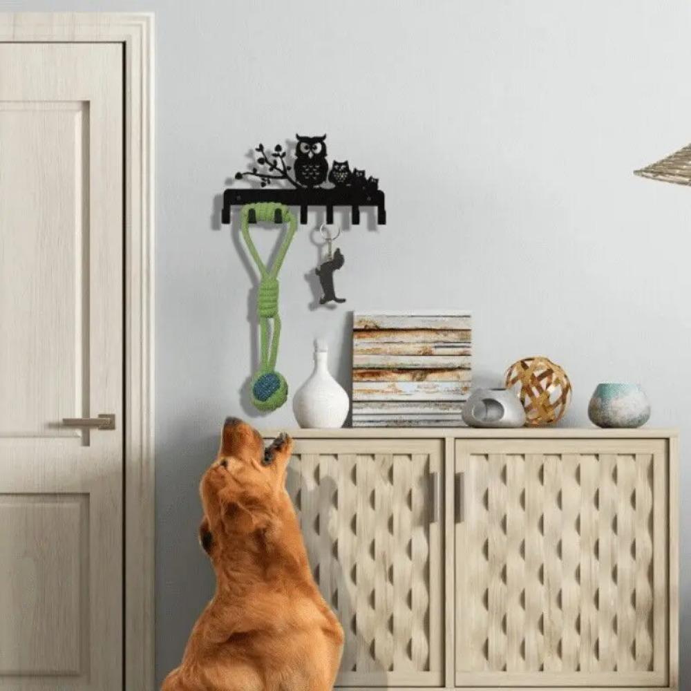 Многофункциональный держатель для ключей из металла в форме совы – настенные железные — фото 6
