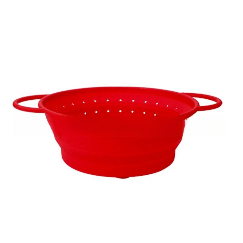 Coș de scurgere pliabil din silicon alimentar pentru alimente, coș pentru spălat fructe și legume, strecurătoare, scurgător pliabil, ustensilă de depozitare pentru bucătărie