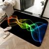 Soft Absorbent Non-Slip Rug Effect Smoke Waves Rays Light Floor Mat Home Decor Doormat Bedroom Floor Mat Shower Carpet