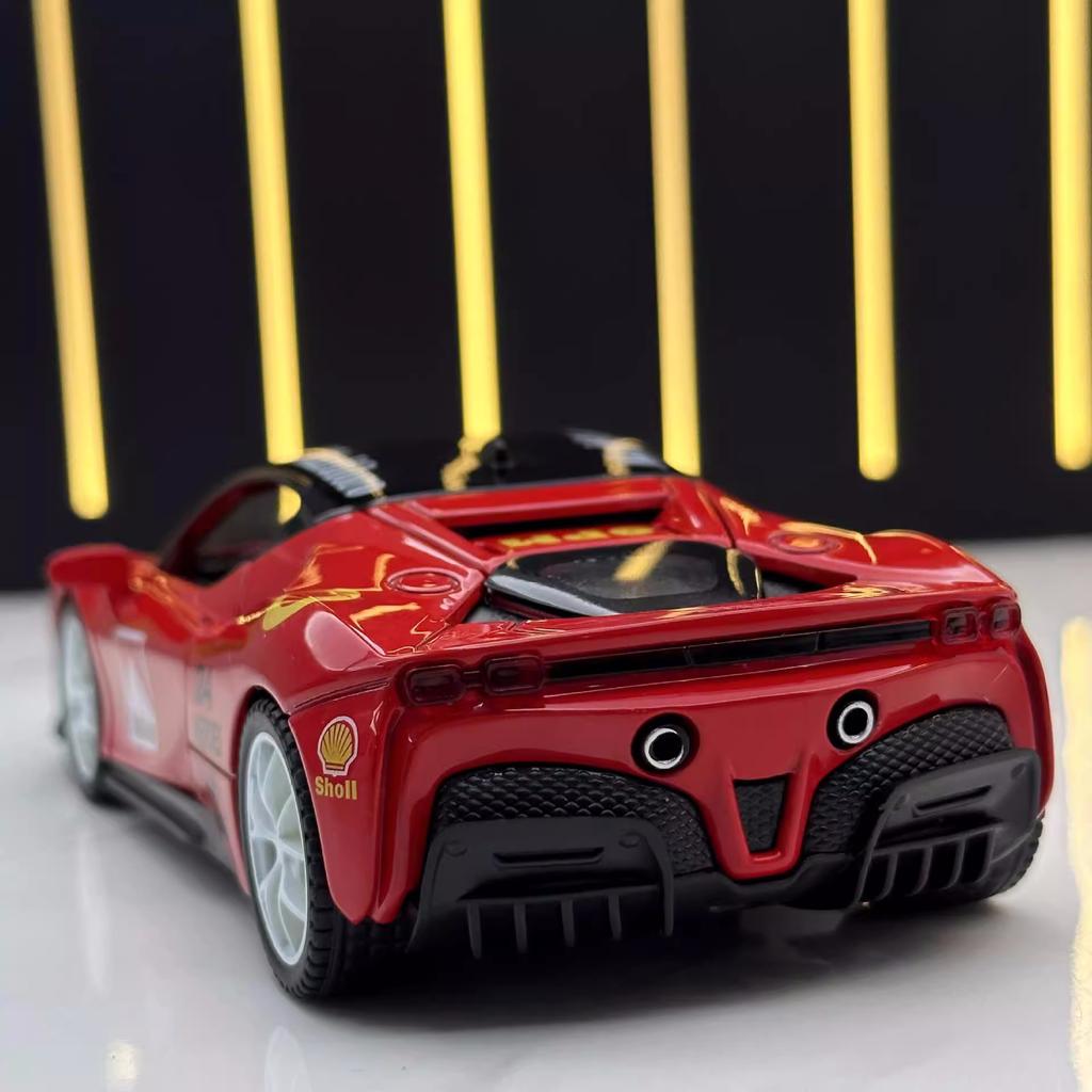 1/32 skala SF90 Supercar Metall Druckguss Legierung Spielzeug Auto Modell Lkw Für Kinder Spielzeug Fahrzeuge Hobbies Sammlung