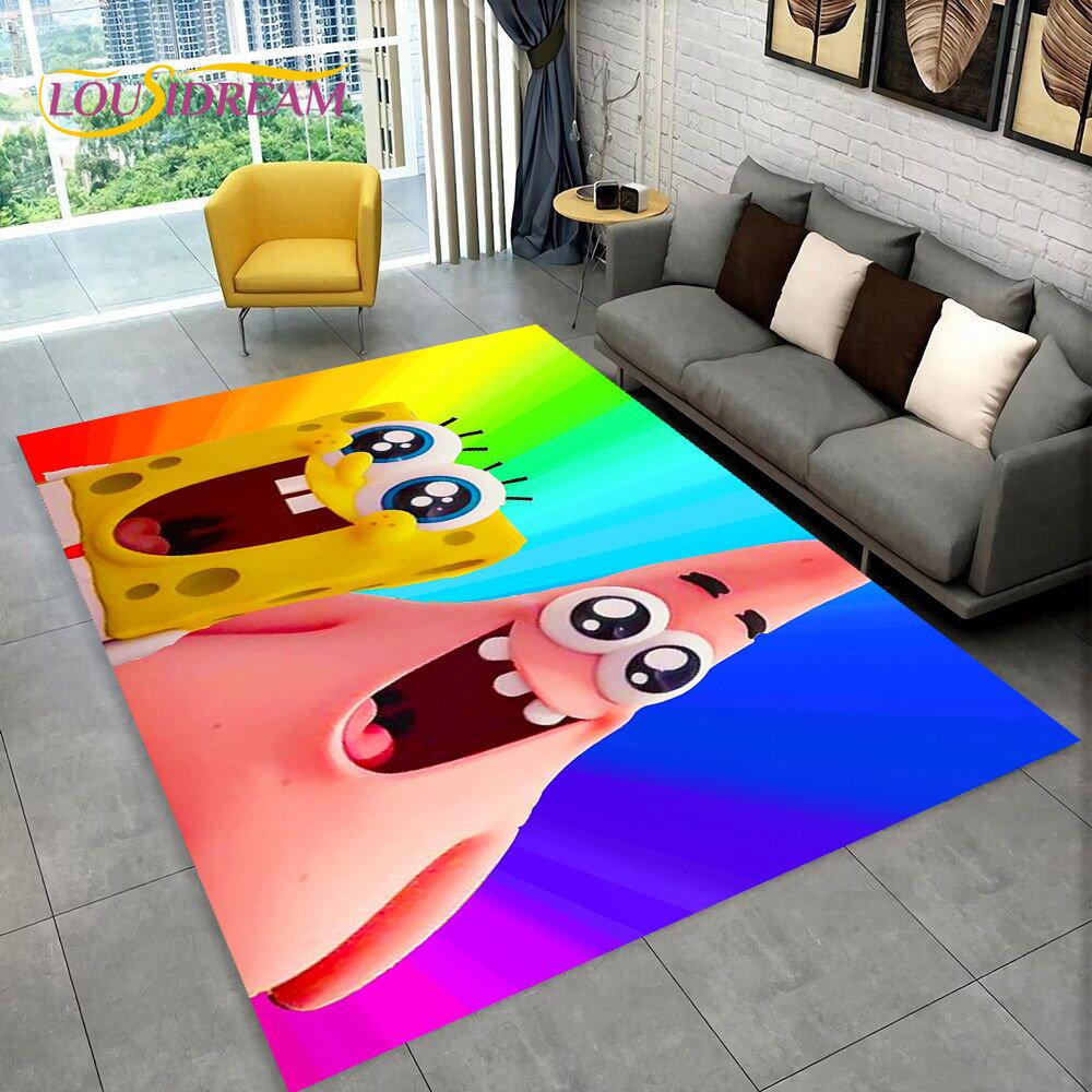 Cartoon S-SpongeBob Area Rug,Carpet Rug for Home Living Room Children Bedroom Sofa Doormat Decor,kids Play Non-slip Floor Mat