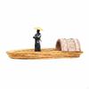 Fish Tank Landscape Boat Traditional Chinese Style Buoyant Ornament for Garden 13CM W