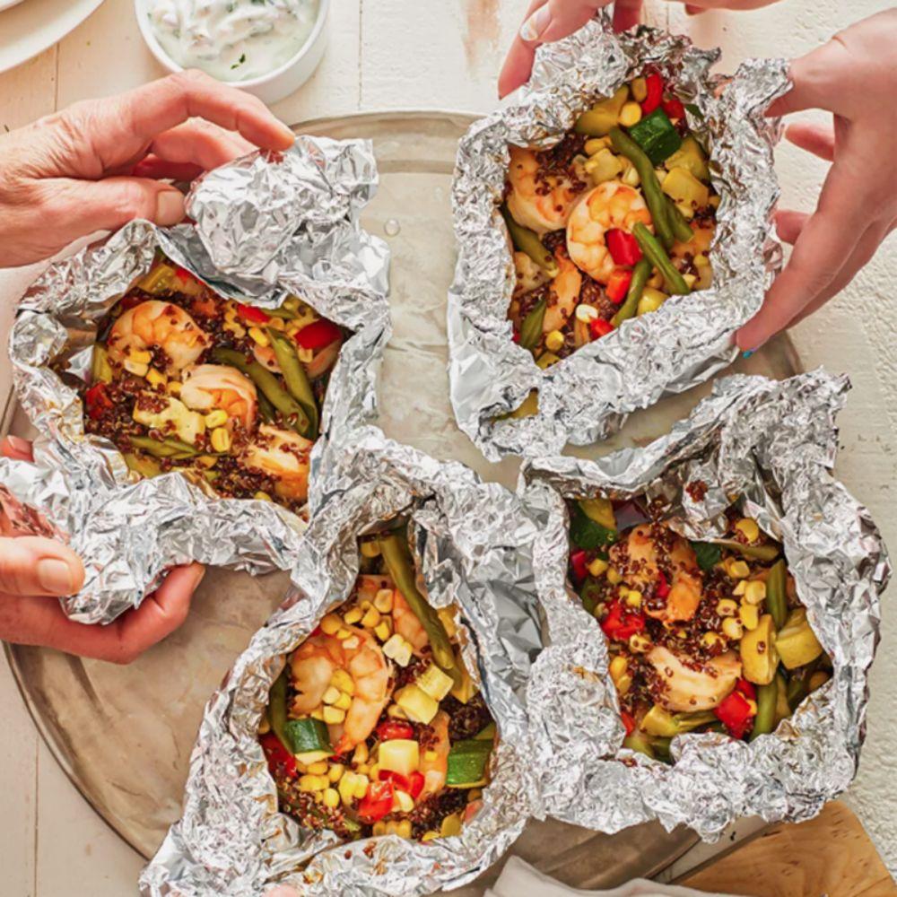 1 Roll Disposable Tin Foil Wrapper Thickened Aluminum Foil Paper Roll Baking Tinfoil  Air Fryer