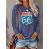 Retro Route 66 Printed Round Neck Festive Elegant Women'S Long Sleeve T-Shirt, Casual Elegant Spring Summer Autumn Winter Outfit
