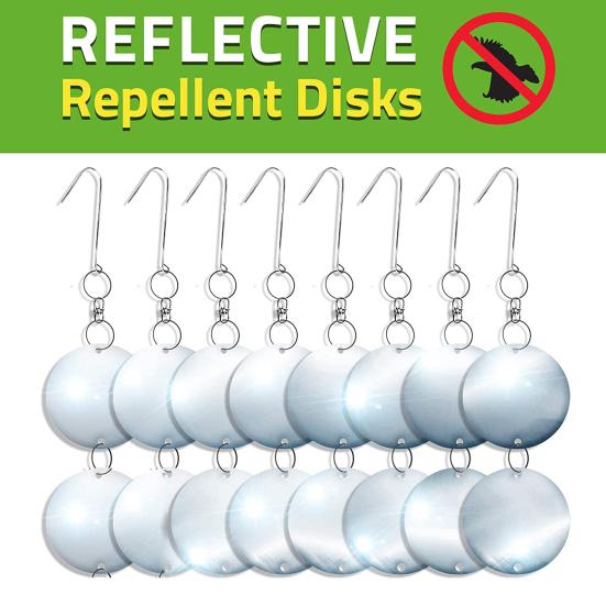

8 шт., отпугивающие птиц, отпугивающие зеркала, подвесные отражающие диски, отражатели 8pcs