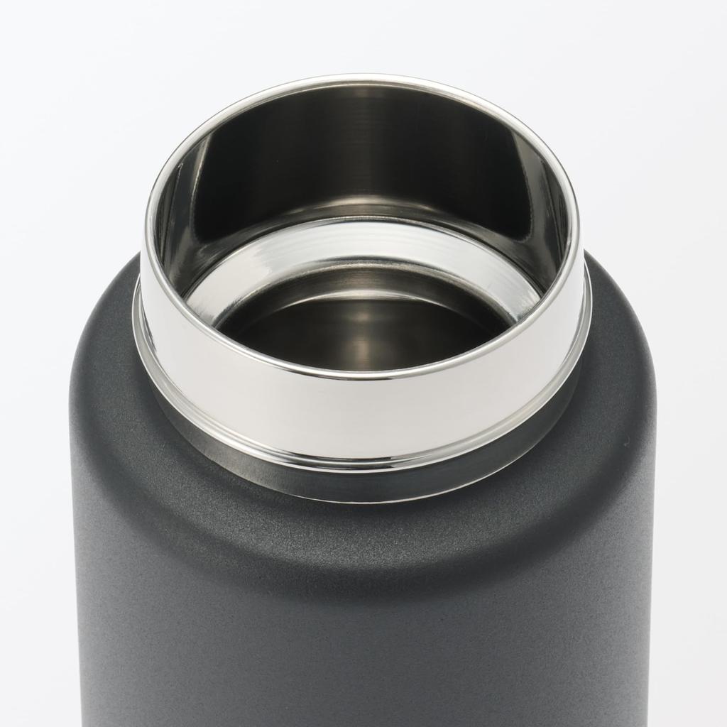 MUJI Vacuum Insulated Insulated Bottle with 76049050 Handle, 750mL, Black,