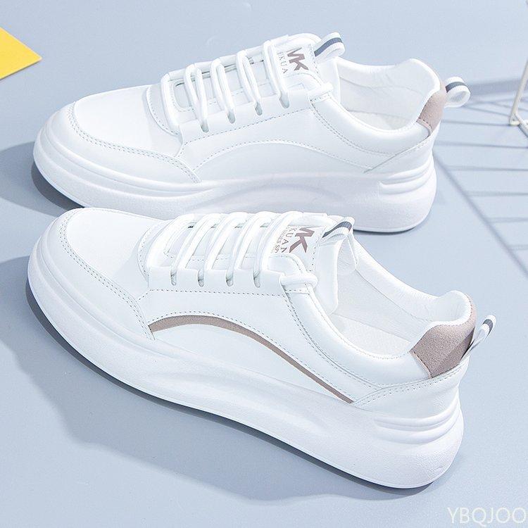 2024 Women's New White Sneakers Spring Autumn round toe Shoes Versatile lace up flat Casual comfort ladies shoes Zapatos Mujer