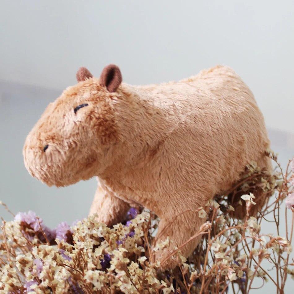 Simulazione di capibara di peluche da 30 cm/20 cm, peluche di capibara, peluche di anime, peluche morbido, regalo di compleanno per bambini, adesivo da inviare.