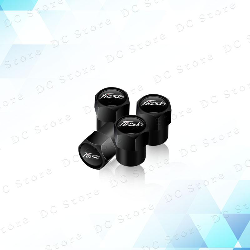 AAANK1 4pcs Metal Aluminum Alloy Car Wheel Tire Valve Air Stem Cap Dust Proof Covers For Ford Fiesta Emblem Accessories