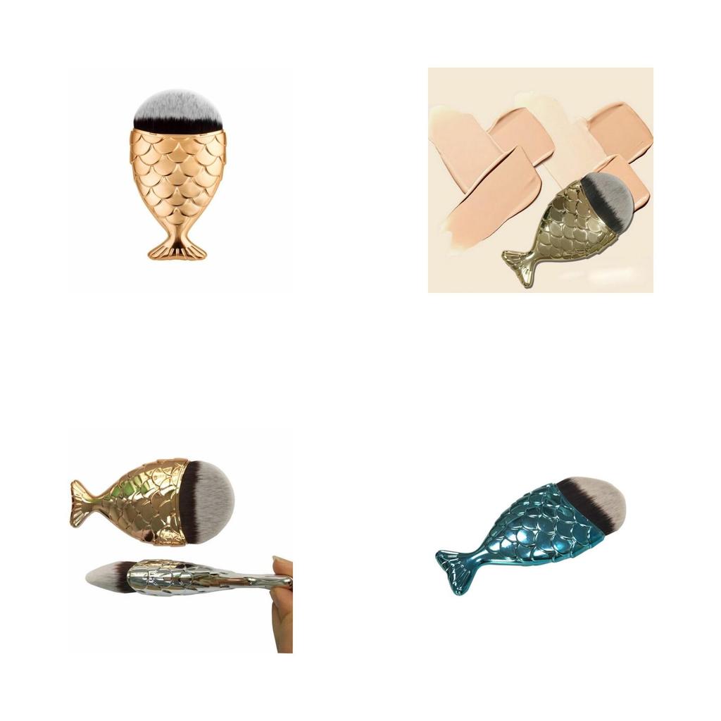 Exquisite Professional Mermaid Makeup Brushes Set With Luxurious Foundation And Powder Brush