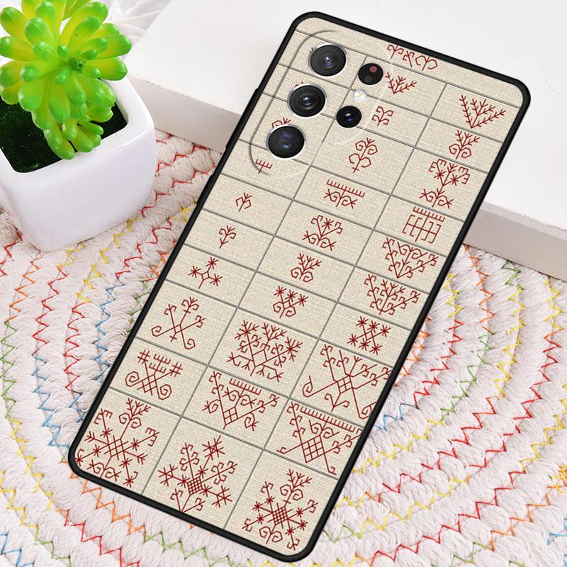 Latvian Ethnic Sun Tree Luxury Silicone Phone Case For Samsung Galaxy note 10 pro S26 S25 S24 S23 S22 S21 Plus Ultra Capa Cover
