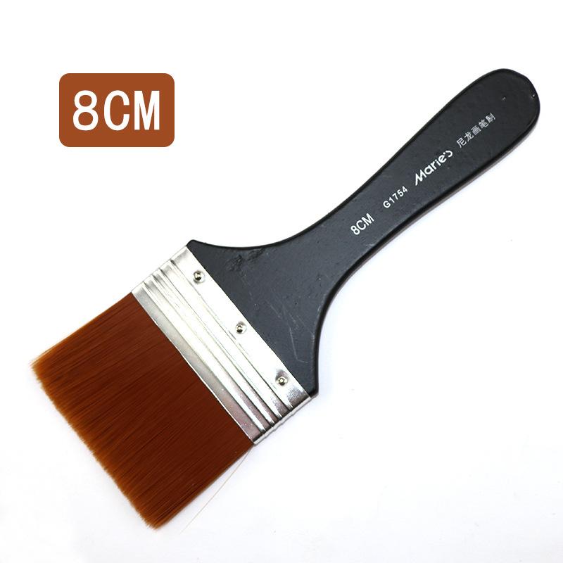 Black Handle Brush Metal Ring Wooden Handle Nylon Hair Artist Watercolor Oil Painting Gouache Acrylic Art Supplies