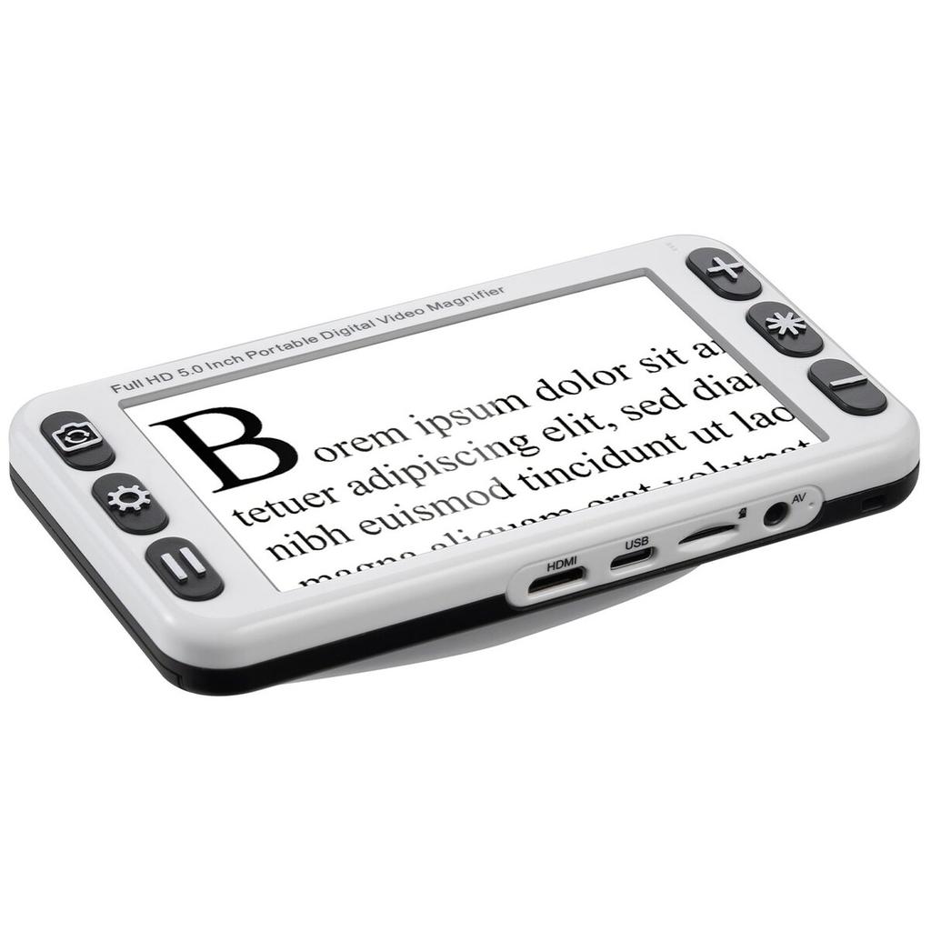 Portable Digital Magnifier, 127mm HD Electronic Video Magnifier for Low Version, 2X - 48X Electronic Reading Aid with 13MP Near & Far Dual Lens, 26