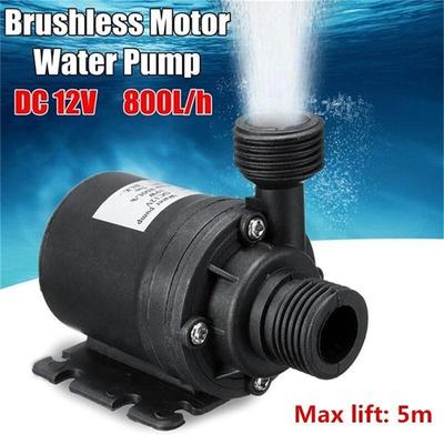 Ultra-quiet DC 12V Home 800L/H Portable Brushless Motor Submersible Water Pump 5M for Cooling System Fountains Heater Portable