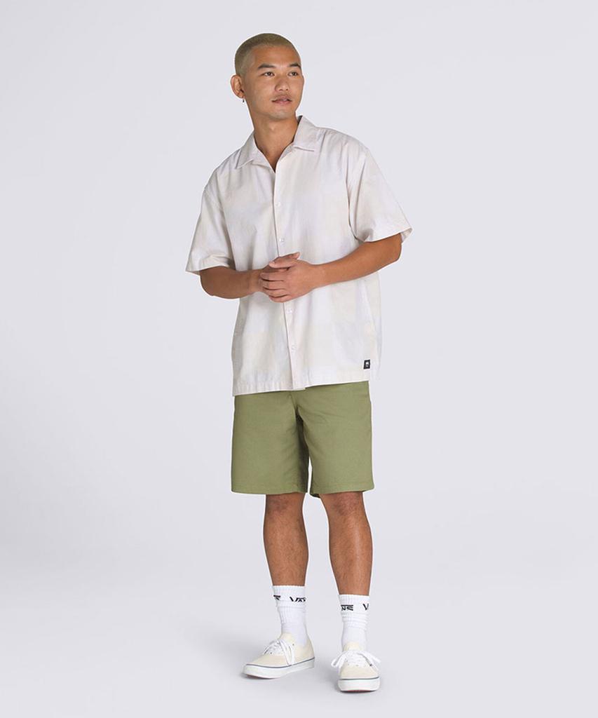 VANS Kessler Checkerboard Woven Short Sleeve Shirt - White - Marshmallow / Vn000M18E681