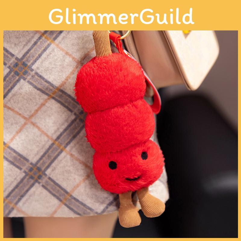 Tanghulu Shaped Red Plush Toy Cute Stuffed Doll Cartoon Kids Gifts Birthday