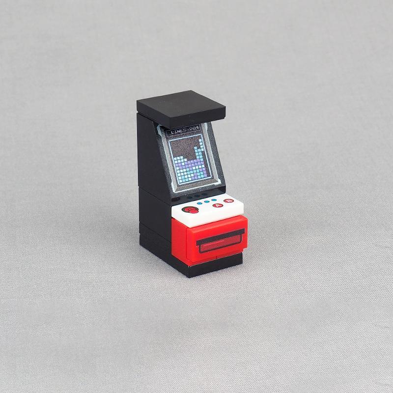 MOC 1 KS Mini arkádová herní konzole Stavebnice Sada Obrazovka pro zobrazení v místnosti Kompatibilní figurky Kostky DIY Hračky Pro děti Dárek