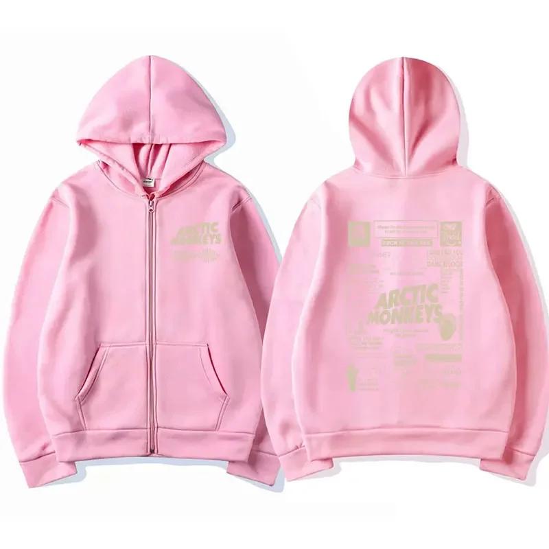 Rock Band Arctic Monkeys Music Tour Zipper Hoodies Men Women's Hip Hop Oversized Sweatshirts Long Sleeve Zip Up Jackets Hoodie