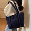 Korean Style Cotton-padded Tote Bag Solid Color Nylon Handbag  Autumn Winter