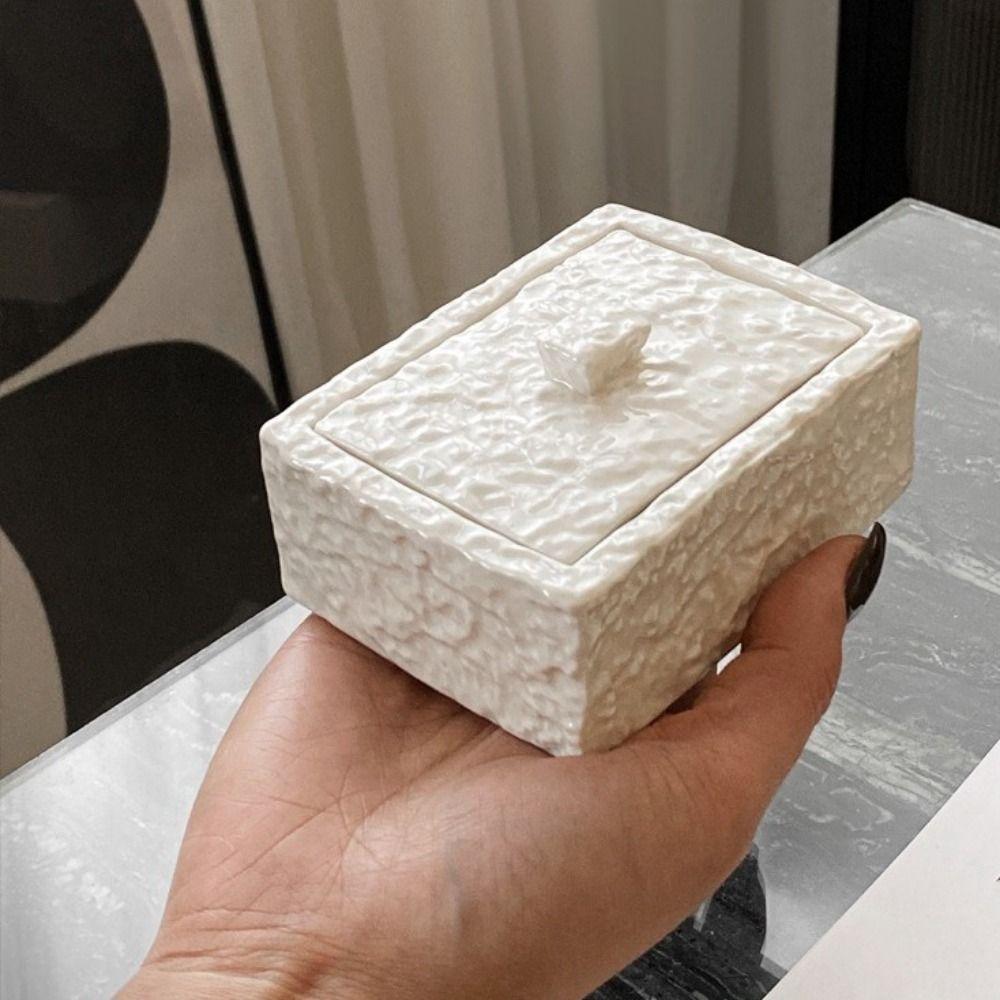 Hammered Pattern Cotton Swab Box Large Capacity Toothpick Holder Jewelry Storage Box Bedroom