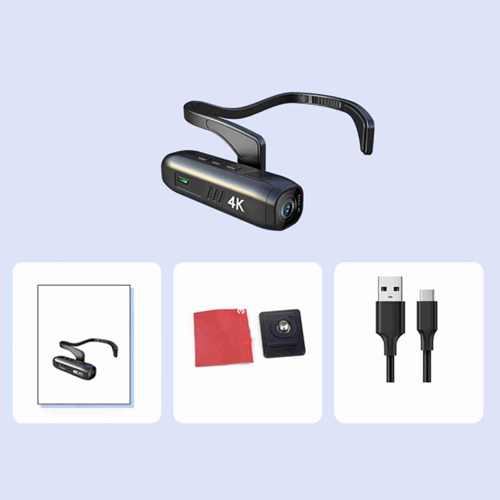 Head Mounted Camera 4K 30FPS Anti Shake and 120 Degrees  Wide Angle Lens Video Camera