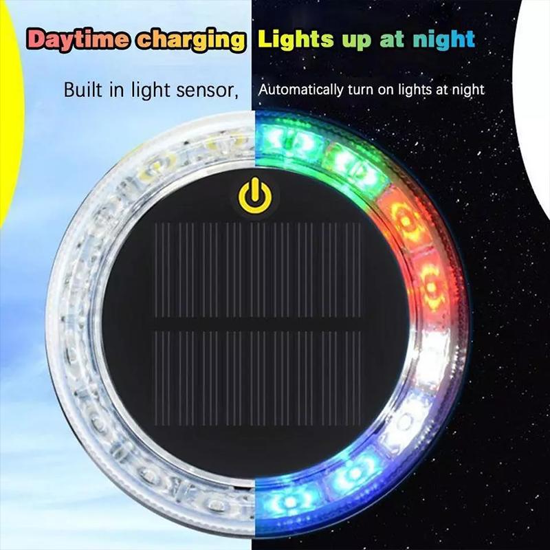 2PCS Solar Car Light Shockproof LED Truck Warning Signal Lamp No Wiring Solar Flash Light Vehicle Anti Rear End Collision Lamp