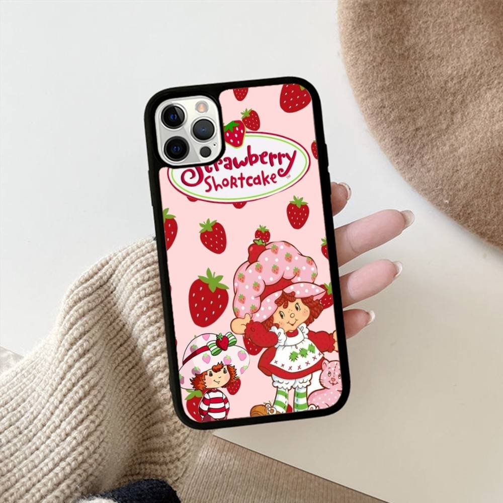 S-Strawberry Cartoon S-Shortcake Girl For IPhone 17 16 15 14 13 12 11 Pro Max Plus Mini PC+TPU Back Phone Cover