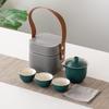 Portable Travel Tea Set with Pot and Three Cups