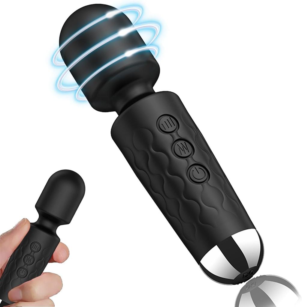 Kinds of Bending Flexible Electric Massager Mini Made of Mini Electric USB Popular Handy Electric Japanese Manual Black [20 Vibrations, 360° Head,