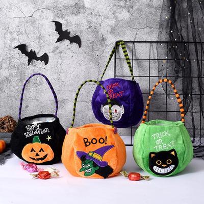 Halloween Candy Bag Pumpkin Handheld Gift Basket Trick or Treat Bags Reusable Tote Bag For Kids Party Supplies Favors YFA2237