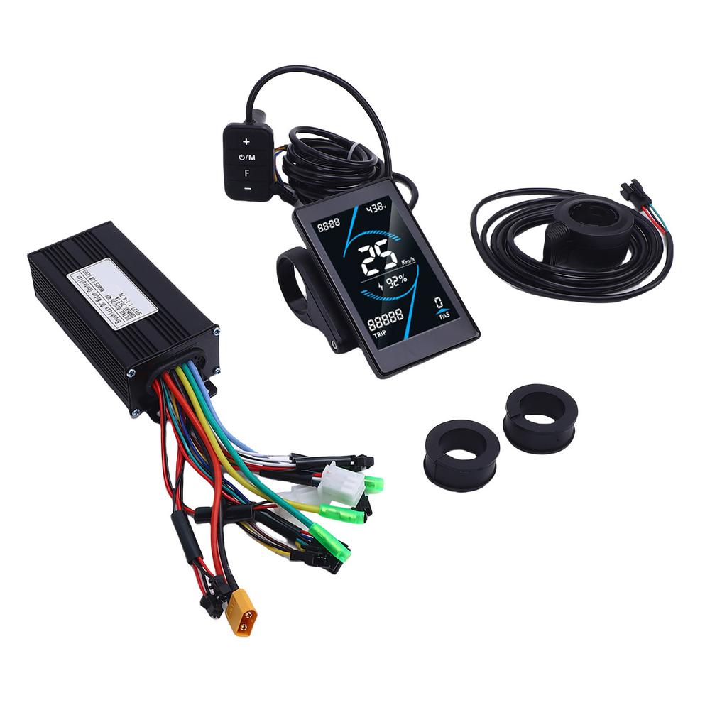Electric Bike Speed Controller Kit 26A Speed Controller Color Screen LCD Display Thumb Throttle Set for Electric