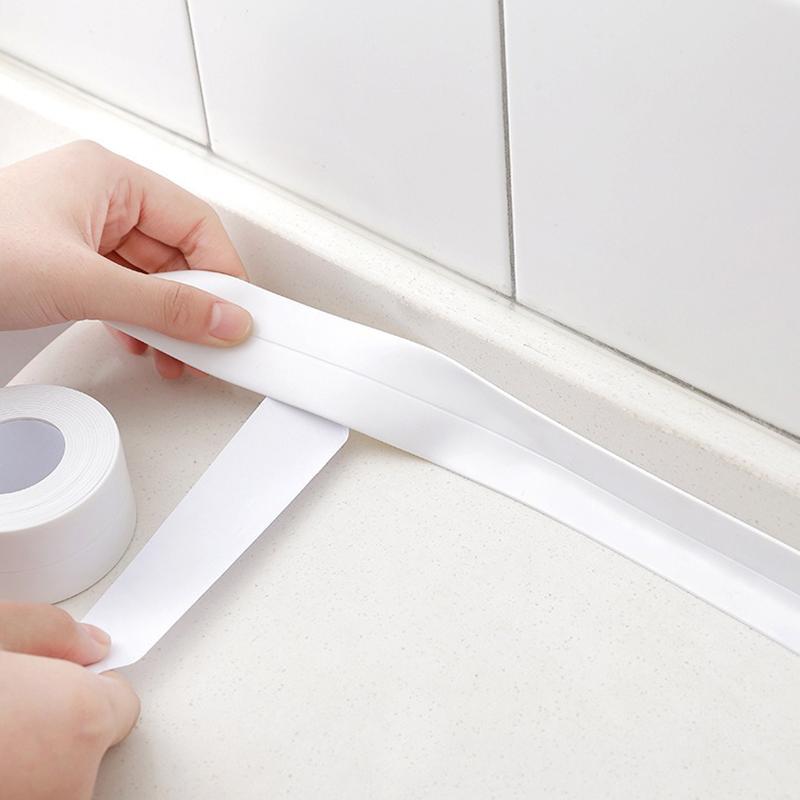 1PC S Size Bathroom Waterproof Wall Stickers Sealing Tapes 2.2cm Width Self Adhesive Anti Mold Tape Bathroom Kitchen Supply ZYF