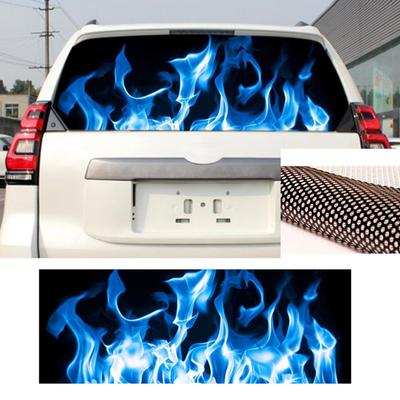 Modrý plamenný totem nálepka vinylová nálepka pro SUV pickup zadní okno 135x36cm