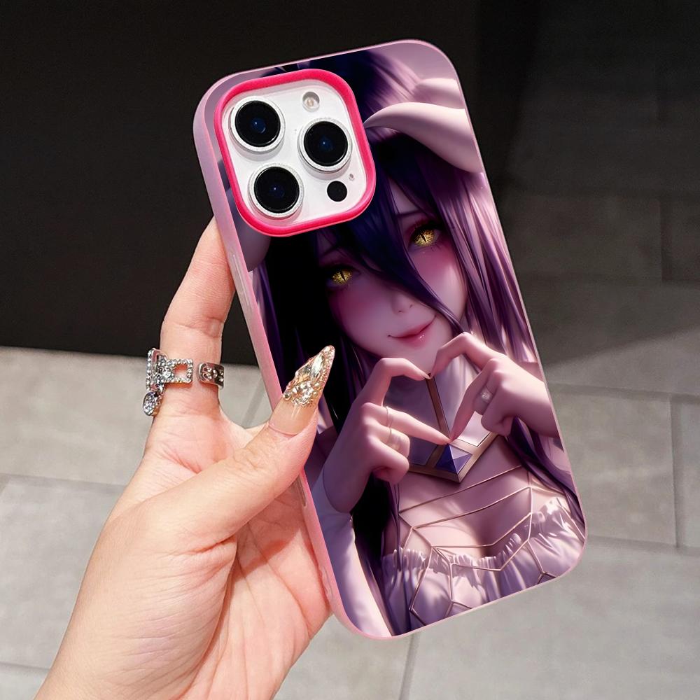 Overlord Albedo Jelly Doppelschicht Rosenrot Handyhülle für iPhone 17 16 15 14 13 12 11 Air Pro Max Plus Schutz