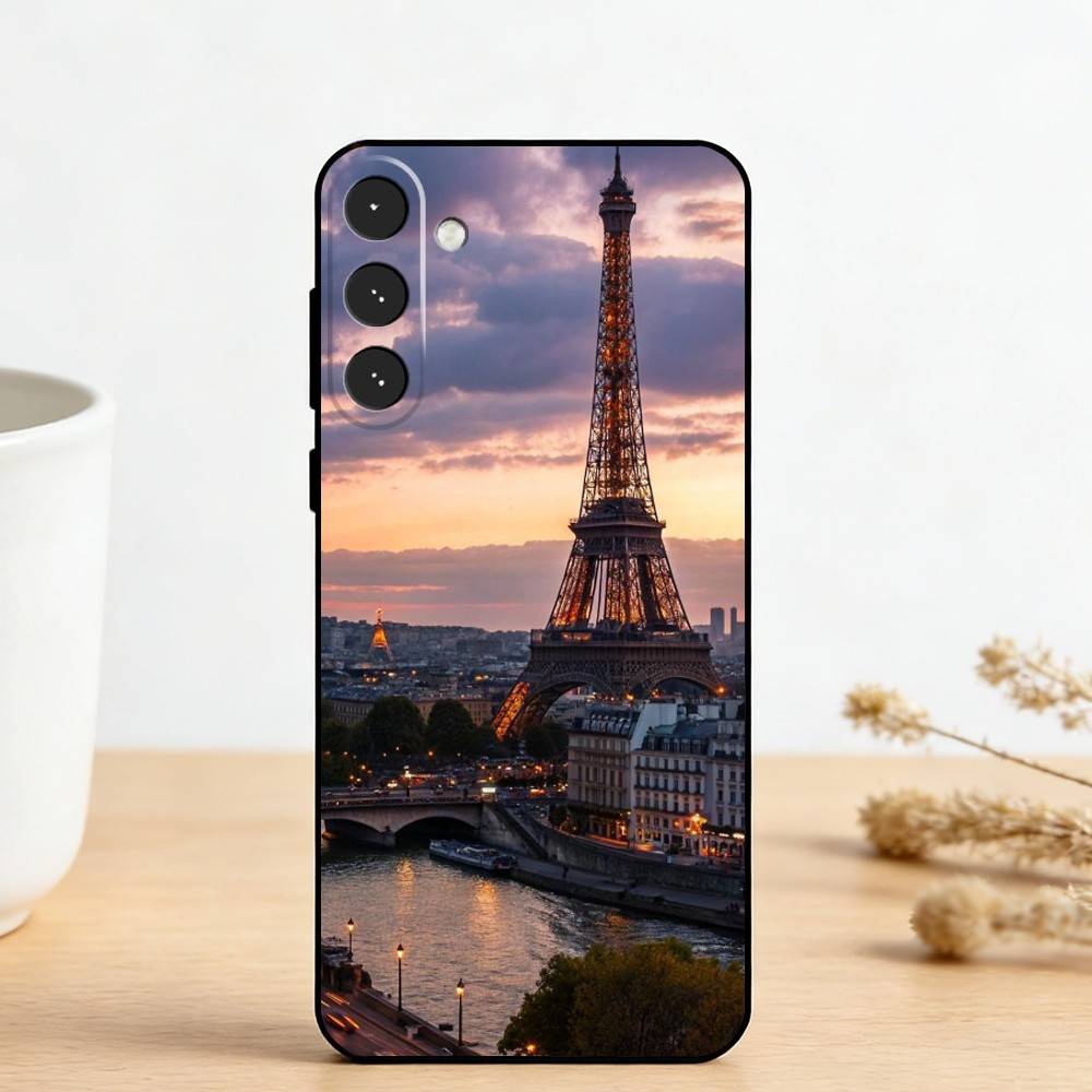 E-Eiffel T-Tower Phone Case For Samsung Galaxy A73,A72,A71,A70,A53,A52,A51,Others Soft Black Cover Samsung a73 5g