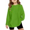 Boy And Girls Solid Color Long Sleeved T-shirt Round Neck Solid Color T-shirt