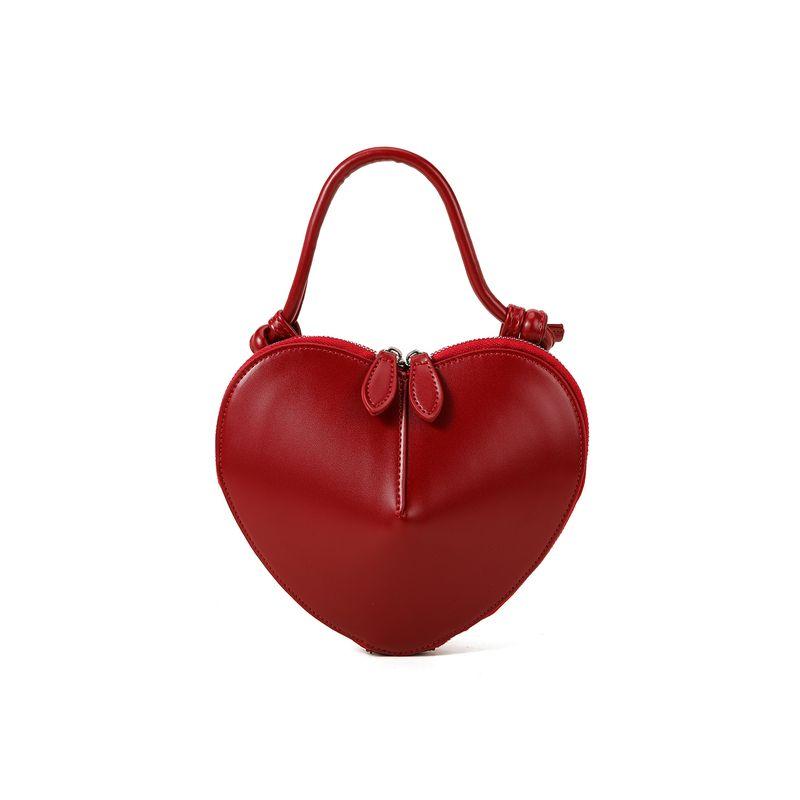 

Wedding Bag Women Niche Fashion High Sense Red Bridal Bag All-Match Heart-Shaped Bag Handbag Daily Available Messenger Bag Red