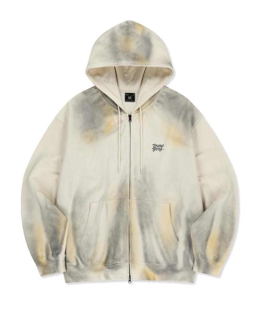 Brownbreath Crush Tag Dirty Hood Zip Up - Beige