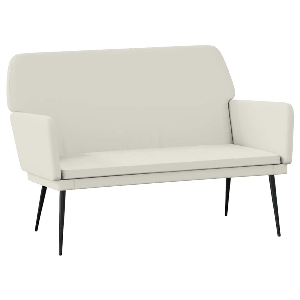 Cream Velvet Sofa Bench 108 X 79 X 79 Cm