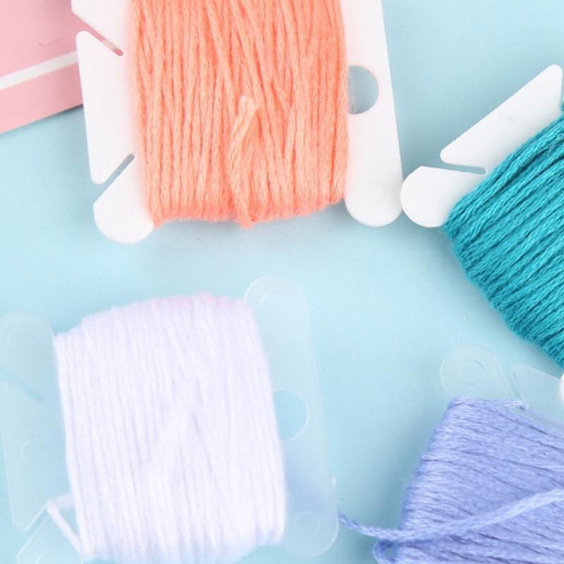 50Pcs Plastic Floss Bobbins Thread Winder, Embroidery Thread Organiser for DIY Embroidery Sewing Thread Storage