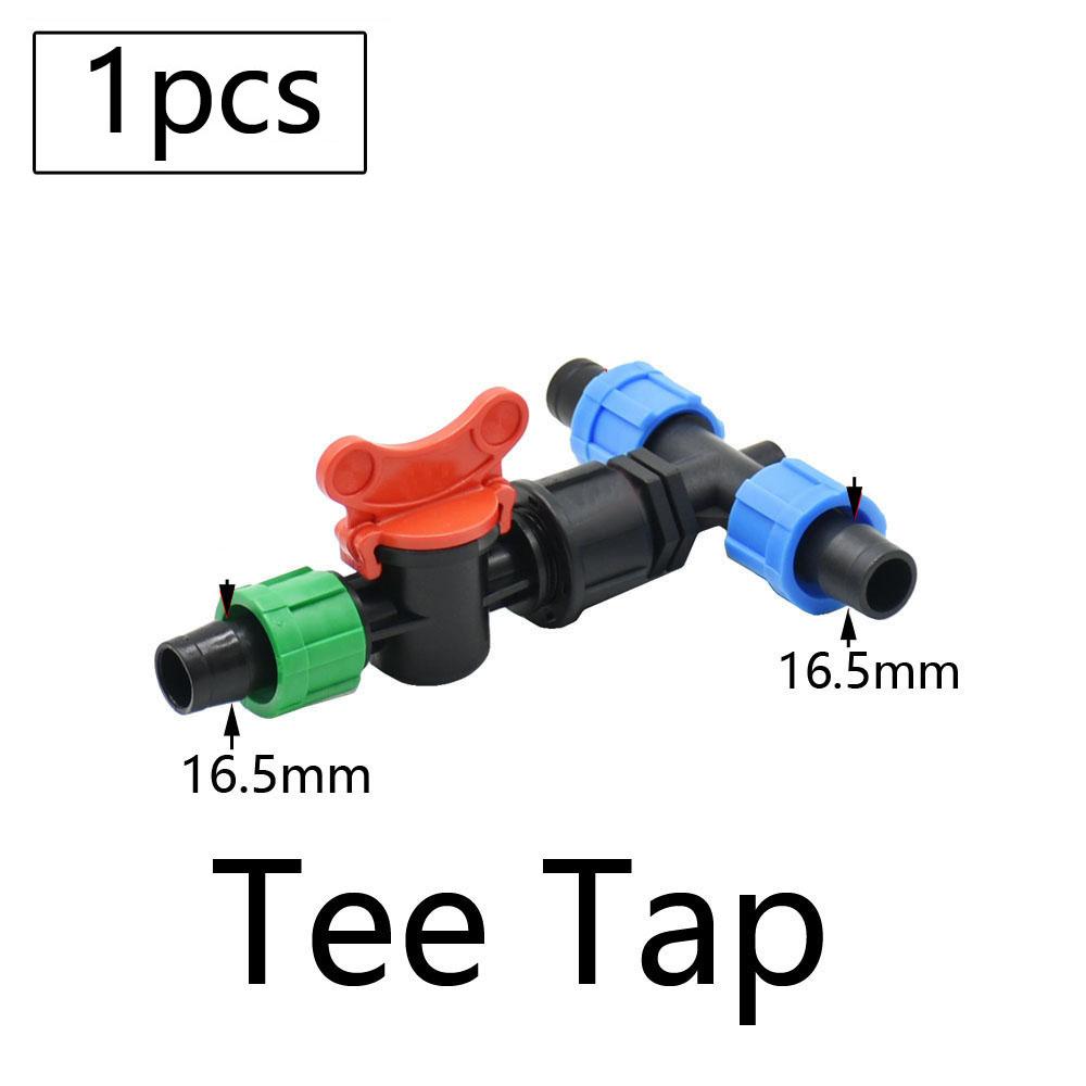 16mm Micro Irrigation Drip Tape Connectors Tee Repair Elbow End Plug Tap Fittings Locked Hose Joints Greenhouse Coupler
