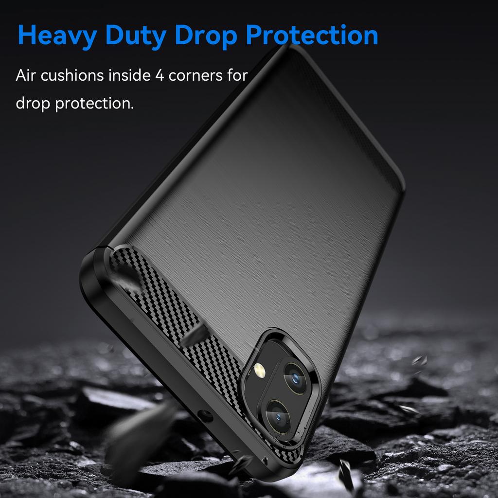For Samsung Galaxy A05 4G Case Anti-Scratch Cover TPU Carbon Fiber Texture Phone Shell