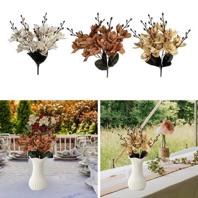 Artificial Magnolia Flowers Lifelike Faux Magnolia Flower Bouquet Table
