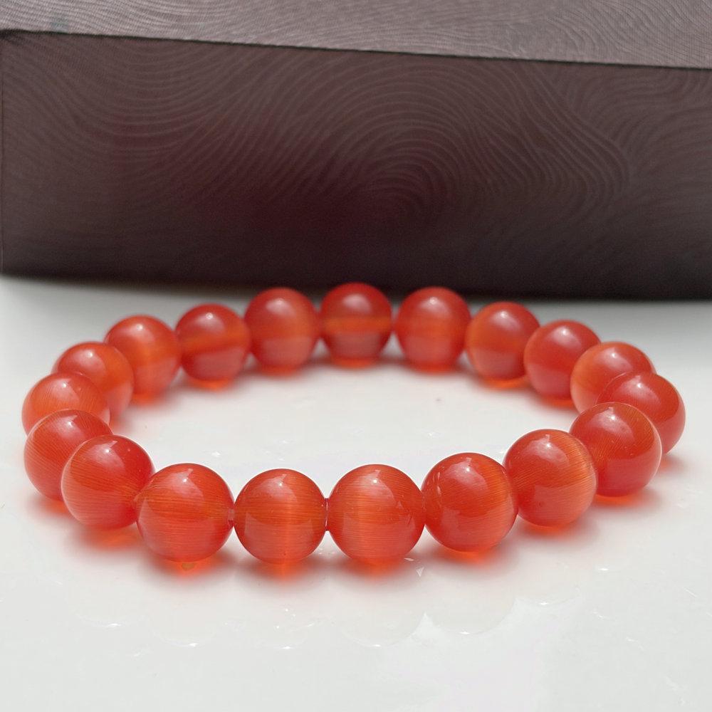 10MM Multicolor Cat's Eye Beaded Bracelet - Exquisite Chinese Ancient Style Crystal Design