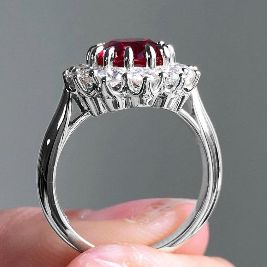 Ruby-Set Simple Diamond Fashion Ladies Wedding Ring