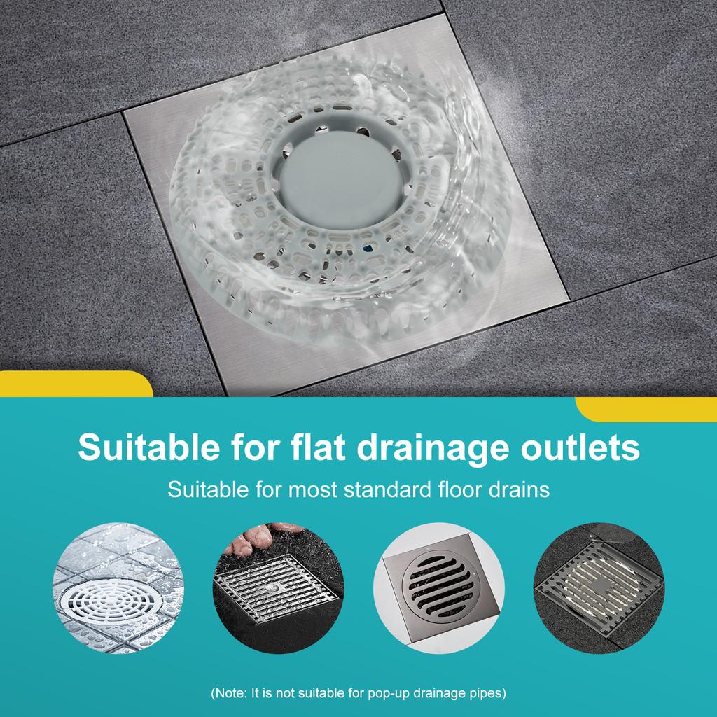 2Pcs Floor Drain Plug Stopper Silicone Shower Sewer Hair Drain Catcher Kitchen Sink Filter Bathtub Drain Strainer Cover