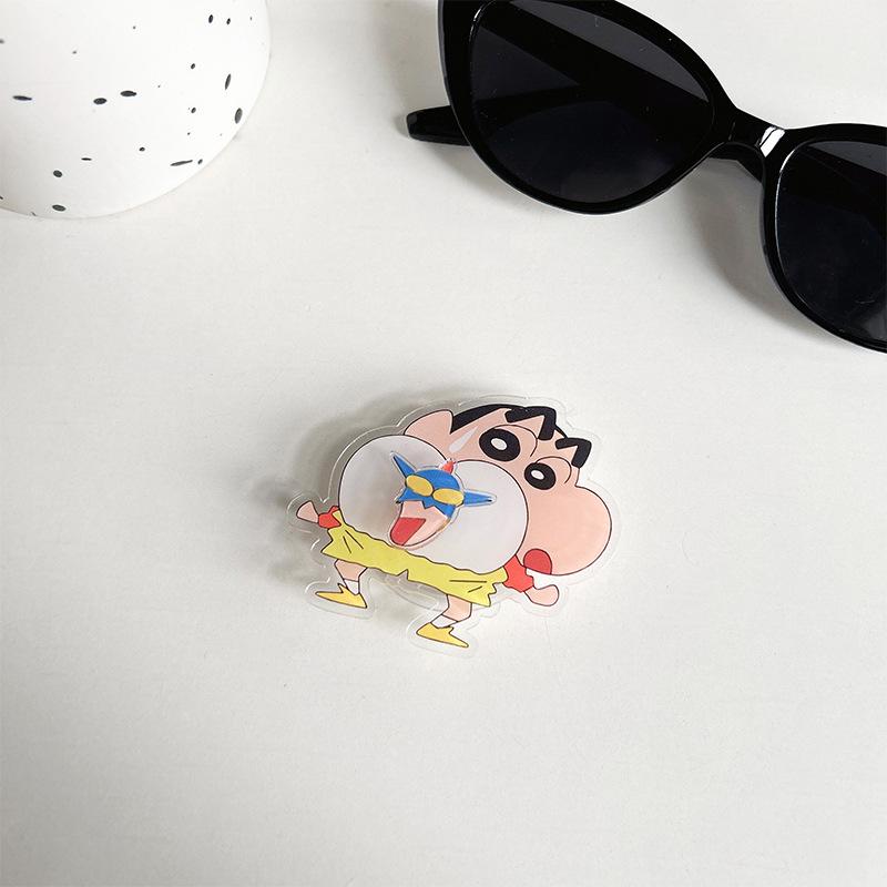 Crayon Shin Chan Anime Figures Cartoon Mobile Phone Cushion Bracket Interest Back Stick Telescopic Bracket Desktop Ornament Gift
