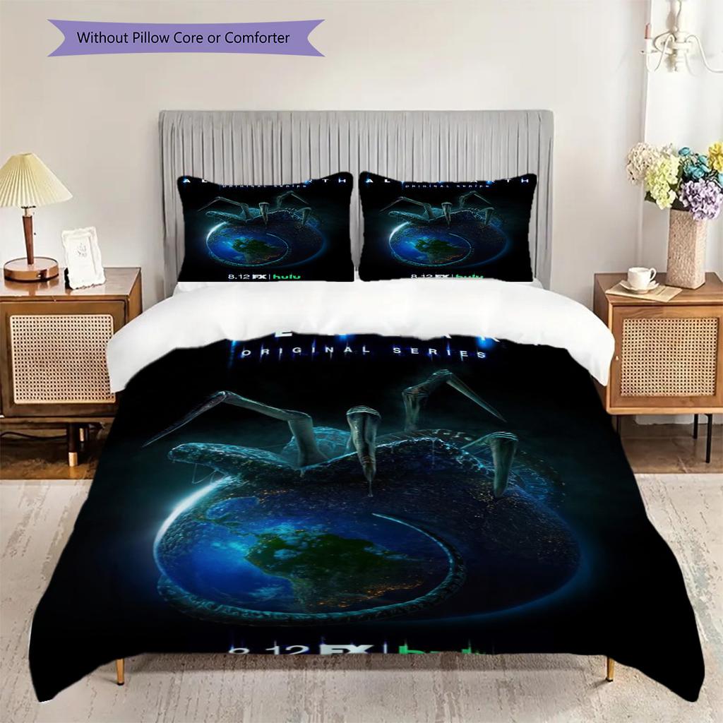 Alien Earth Unknown Threepiece Set 1 Duvet Cover 2 Pillowcase Without Core Soft And Comfortable Christmas Birthday Gift Bedding Set